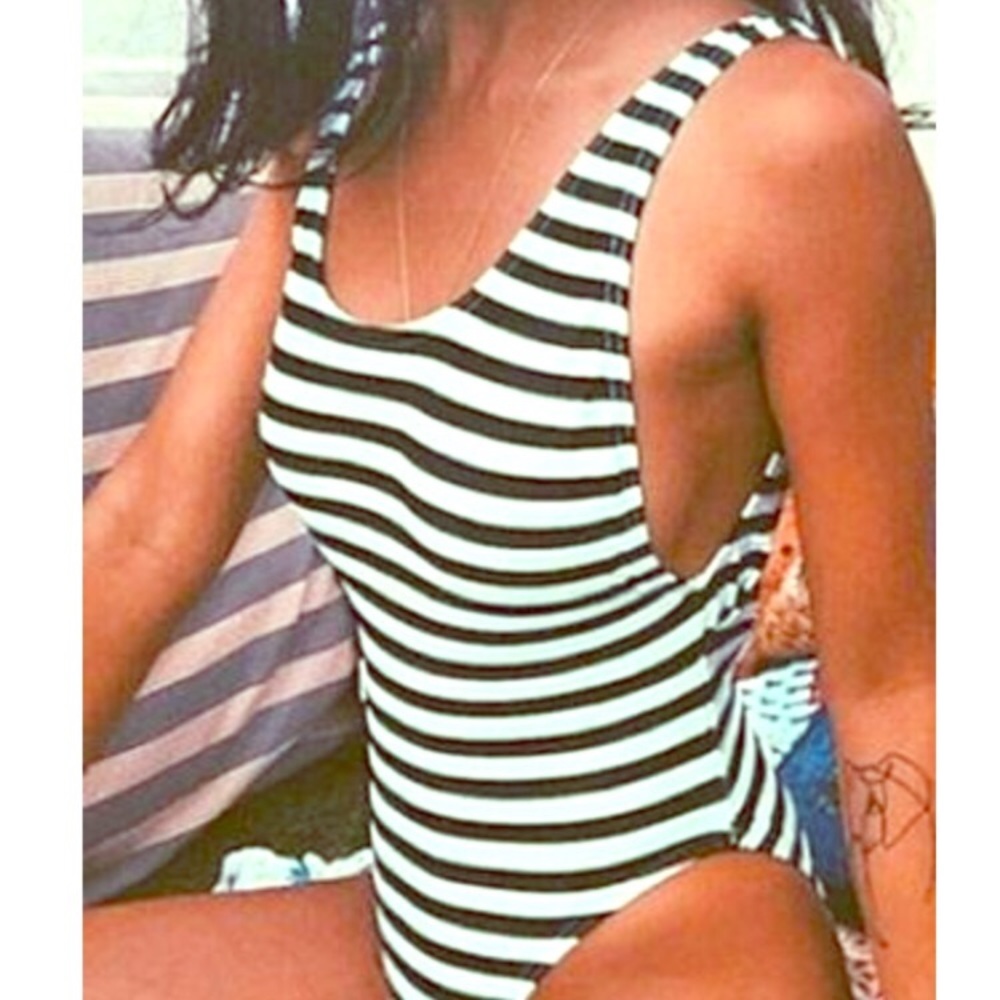 Stripes one piece bathing suit NEW